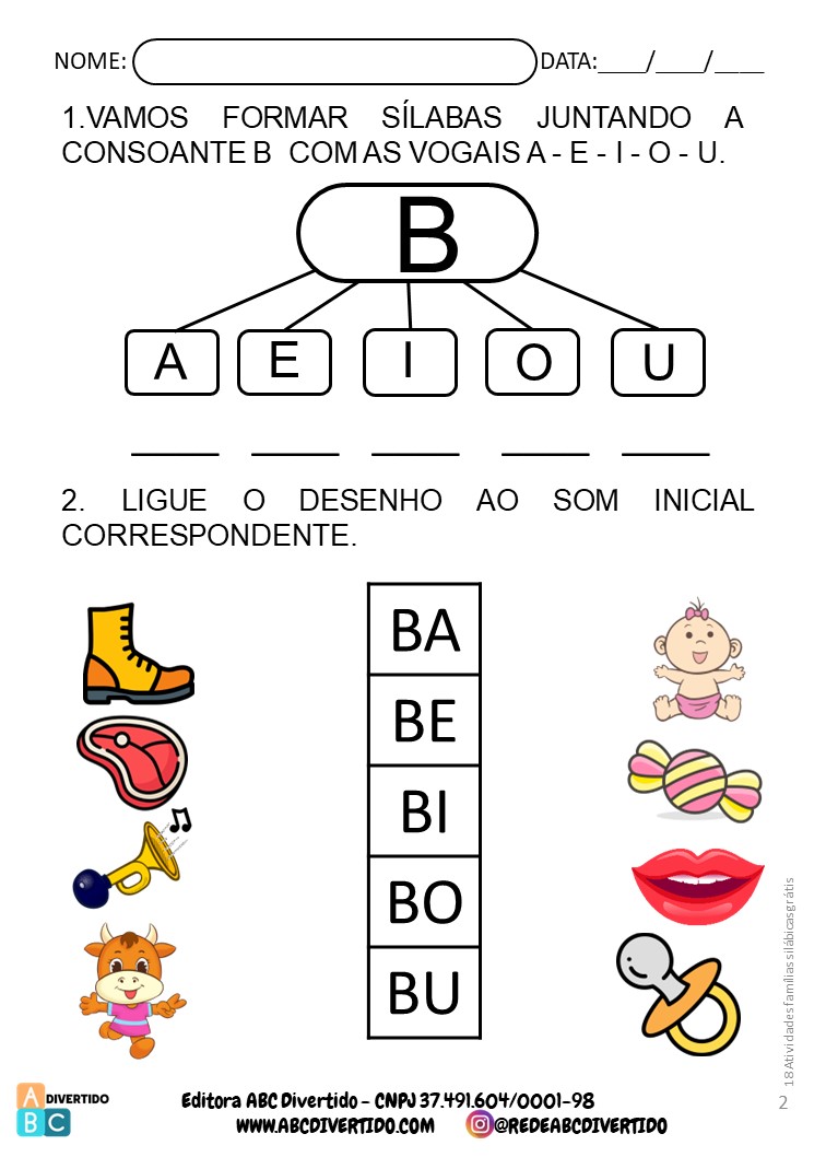 Atividades De Alfabetiza O S Labas Simples Em Pdf