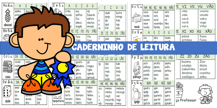 Caderno de leitura com sílabas simples para baixar