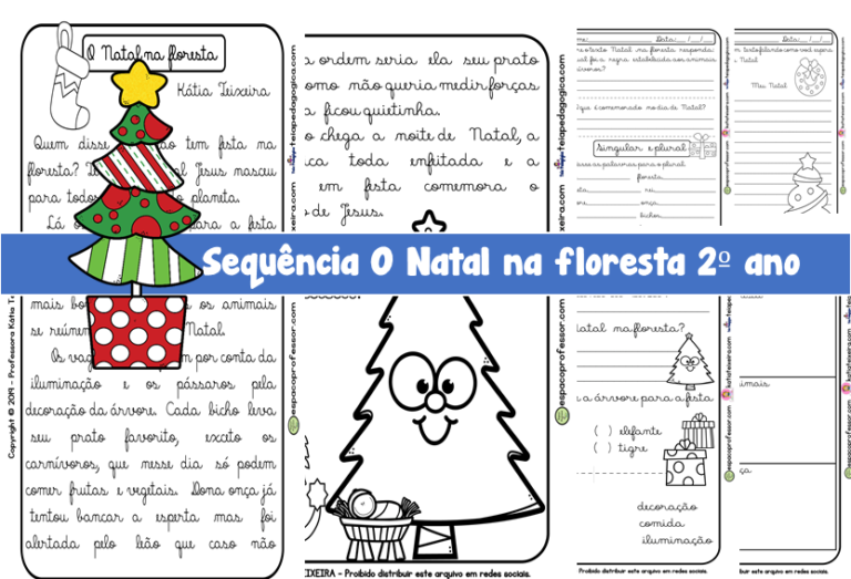 Sequência de atividades O Natal na Floresta 2ºano letra cursiva