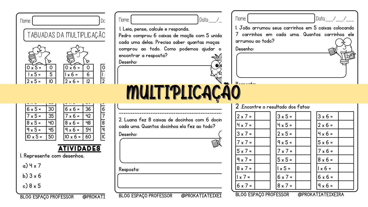 Caderno de Atividades da Tabuada do 4 – Multiplicação
