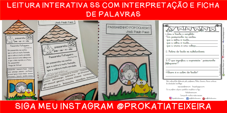 Leitura interativa SS com interpretação e ficha de palavras