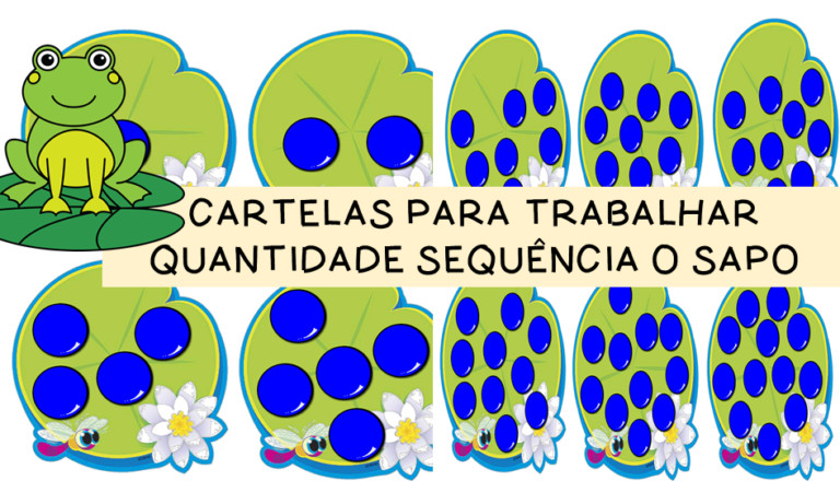 CARTELAS PARA TRABALHAR QUANTIDADE SEQUÊNCIA O SAPO