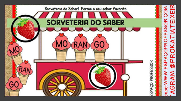 Jogo para alfabetização Sorveteria do Saber em pdf