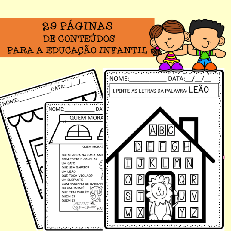 29 páginas de atividades para a educação infantil