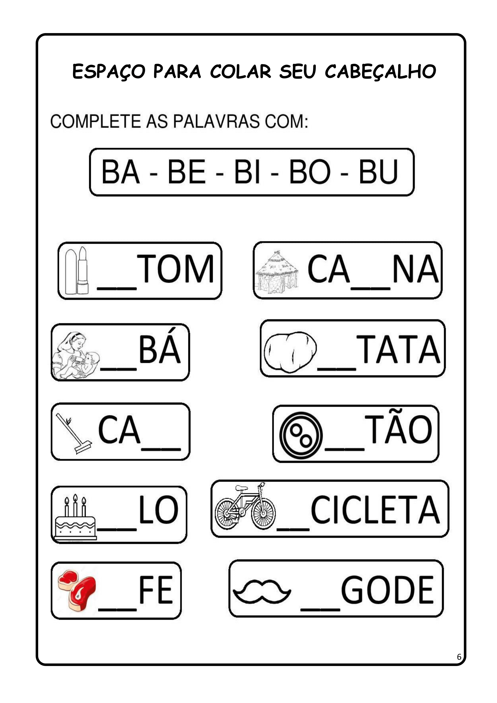 14 Atividades De Alfabetização Letra B Para Baixar Em Pdf