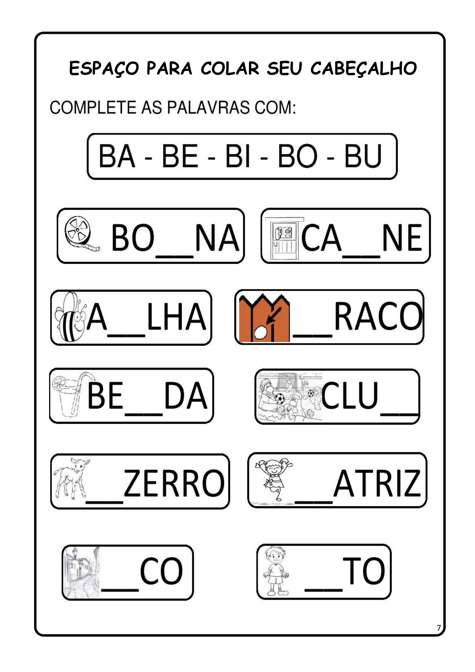 14 Atividades De Alfabetização Letra B Para Baixar Em Pdf