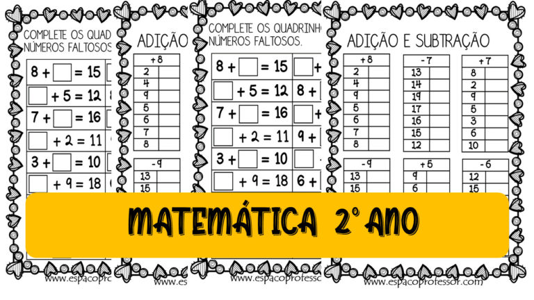 Atividades de matemática 2º ano adição e subtração