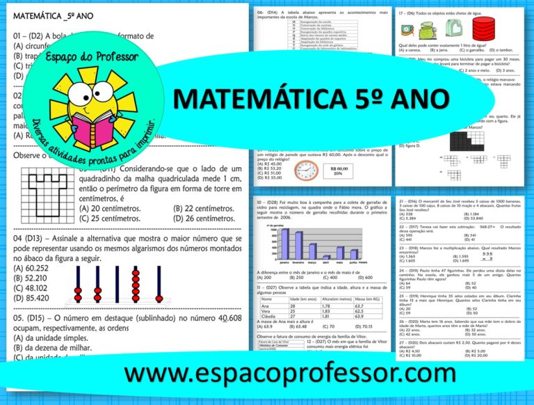 30 questões de matemática 5º ano prontinhas para imprimir