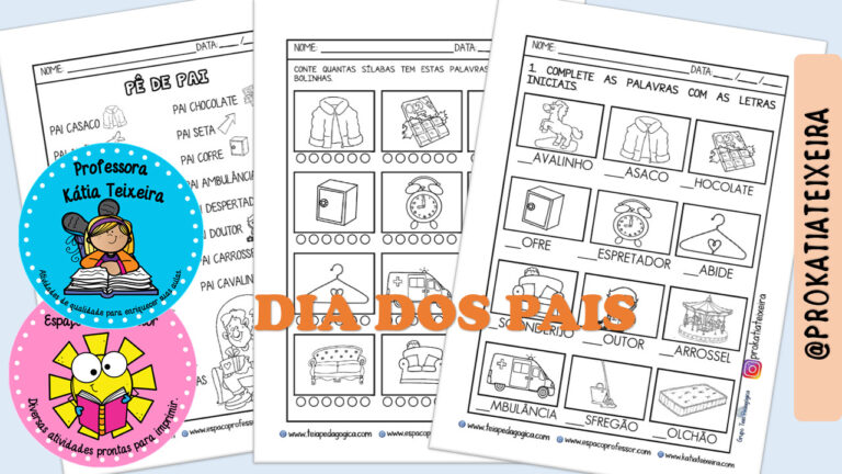 Atividades Dia dos pais para pré-silábicos e silábicos