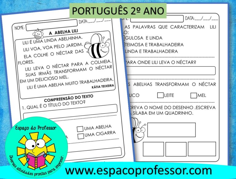 Atividade de português 2º ano - Leitura e compreensão