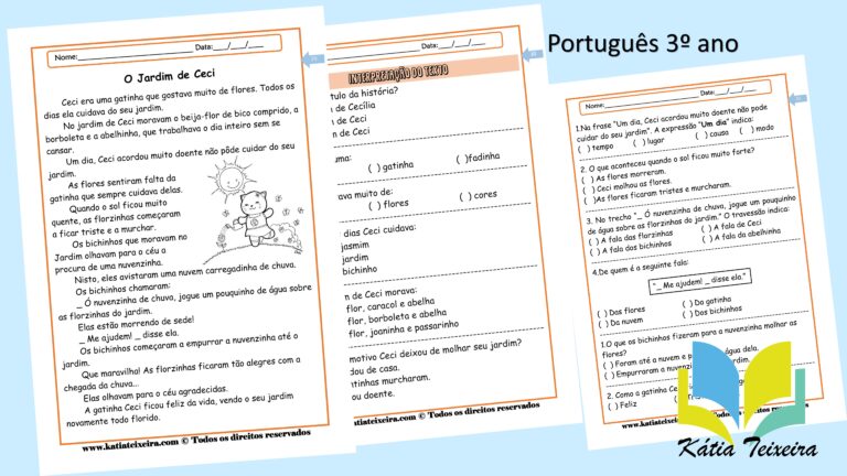 Atividade de português 3º ano: O jardim de Ceci