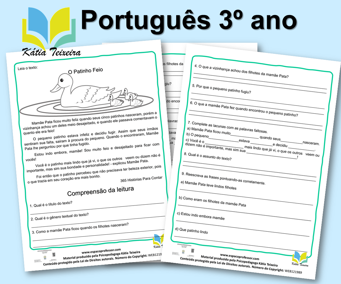 3 ano - portugues - entendimento do texto - Português