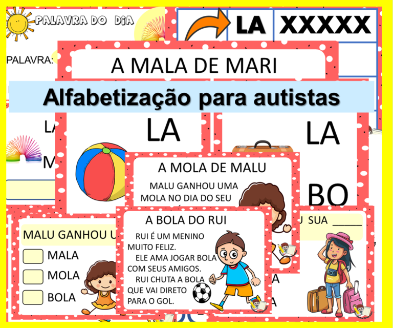 Atividades de alfabetização para autistas em PDF