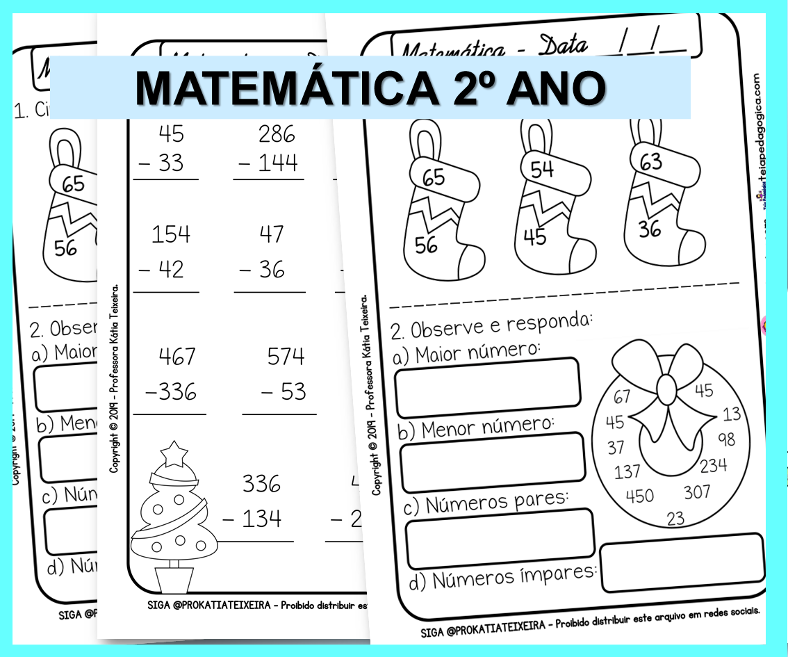 Atividades volta as aulas de Matemática 2º ano - Loja Dani Educar