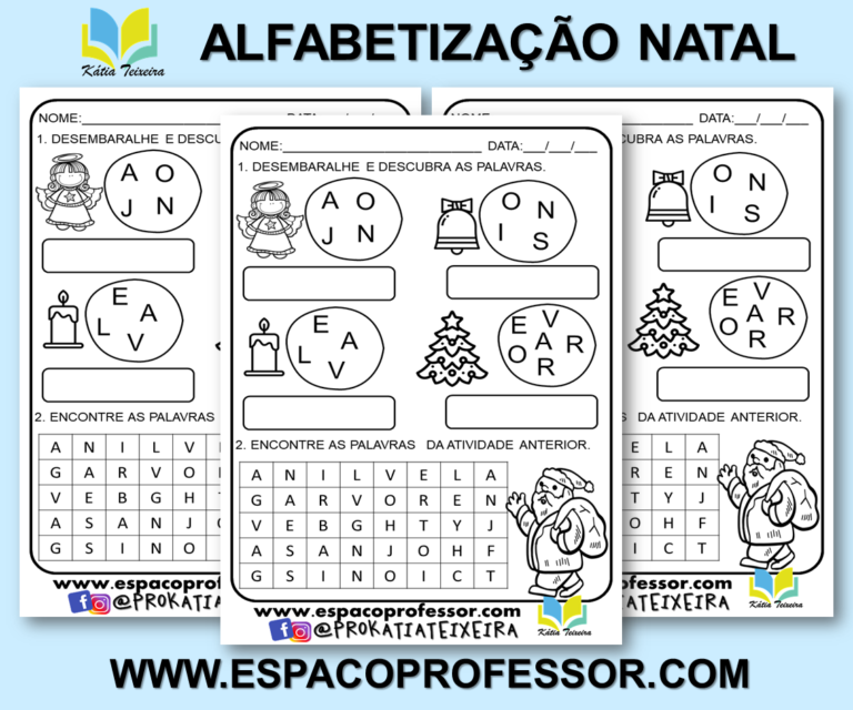 Atividade de Natal para Alfabetização - Símbolos Natalinos