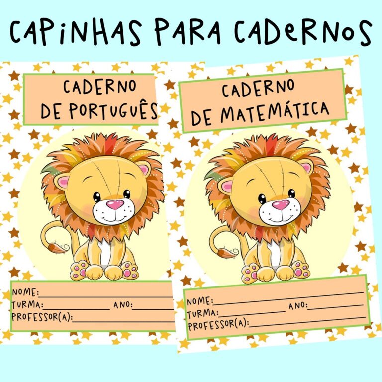 Capinhas para cadernos meninos em pdf colorida