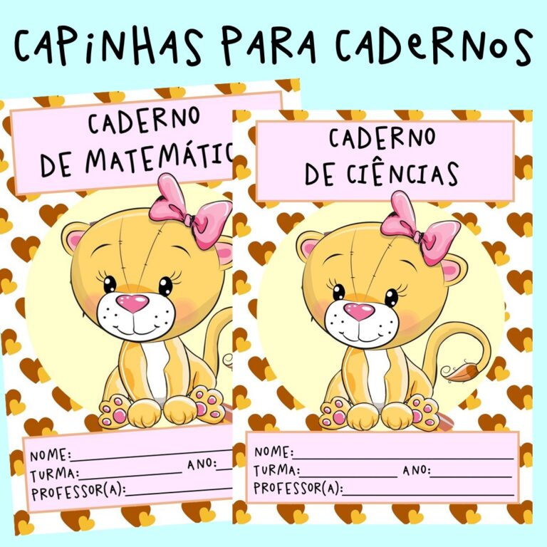 Capinhas para cadernos dos alunos em PDF coloridas menina