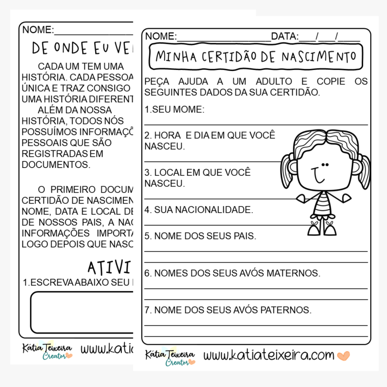 Atividades de História 2º ano em PDF De onde eu venho