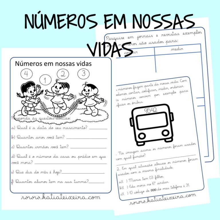 Atividade de matemática números em nossas vidas