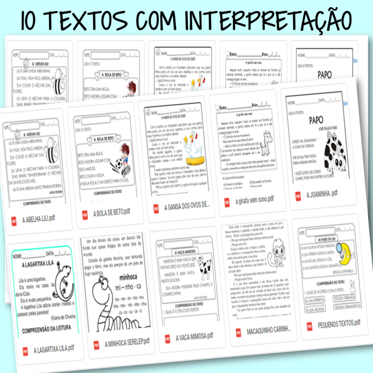 Pacote 10 textos com interpretação para baixar