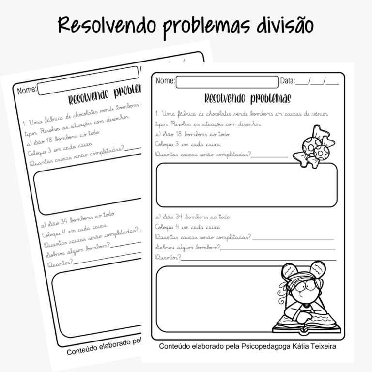 Atividade resolvendo problema divisão 3º ano para imprimir