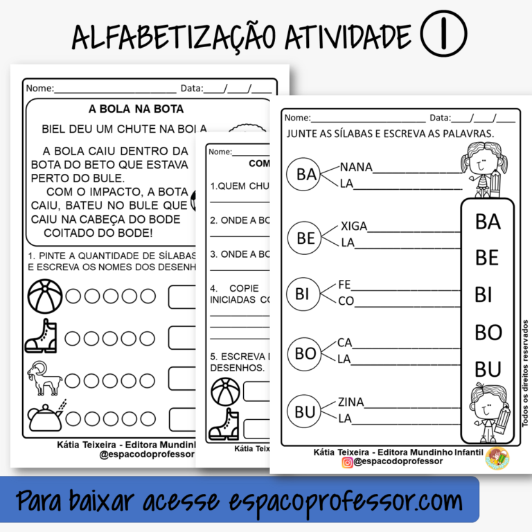 Atividade De Alfabetização Com Pequeno Texto Em PDF Letra B