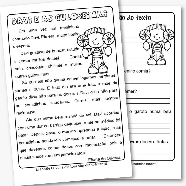 Exercícios de português 4º ano com leitura e interpretação em PDF