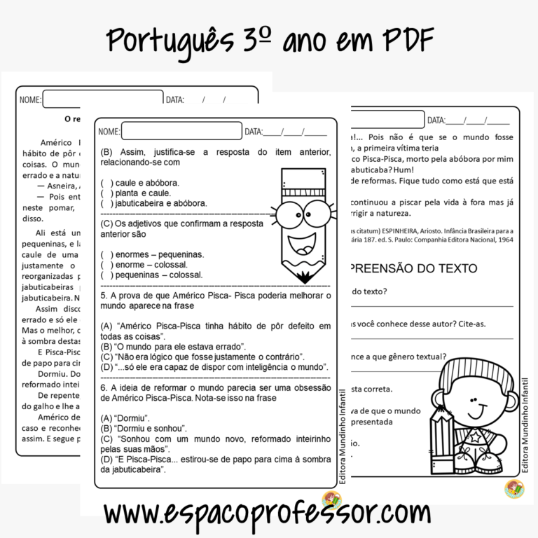 Atividades de português 3º ano em PDF para baixar