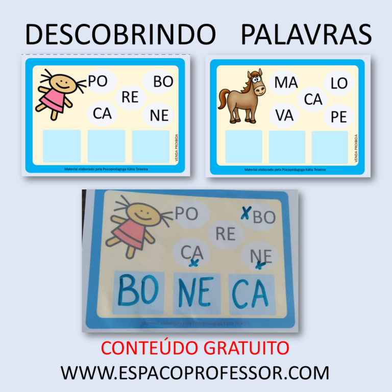 Jogo descobrindo palavras com todas as letras