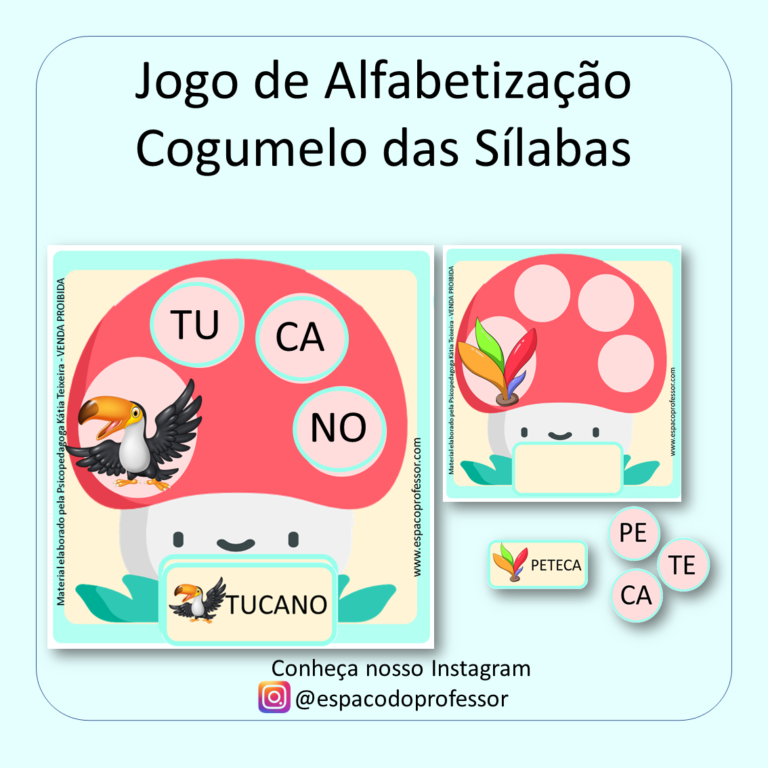 Jogo de Alfabetização Cogumelo das Sílabas para baixar