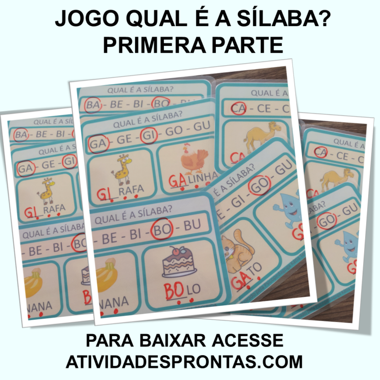 Atividades de alfabetização com sílabas em PDF