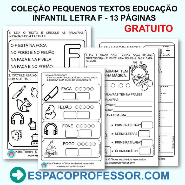 Pequeno texto com atividades Educação Infantil letra F PDF