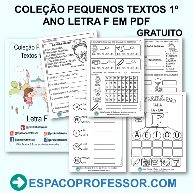 Atividades de Alfabetização com Pequeno Texto em PDF letra F