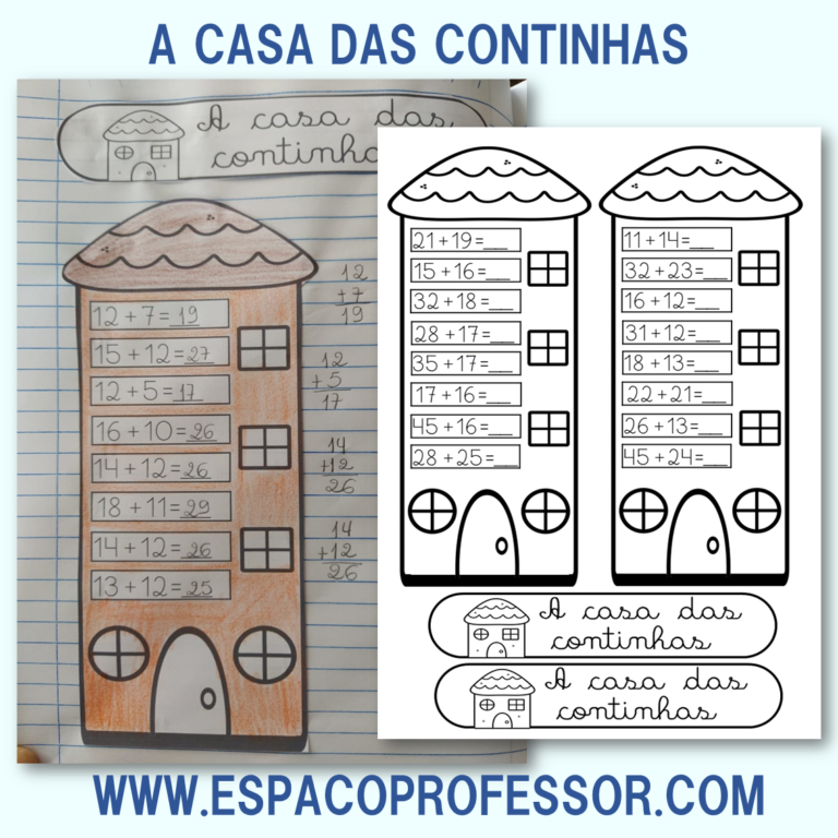 Atividades de Adição e subtração casinha das continhas