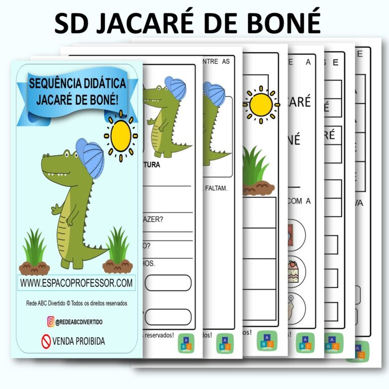 Sequência Didática para alfabetização Jacaré de boné