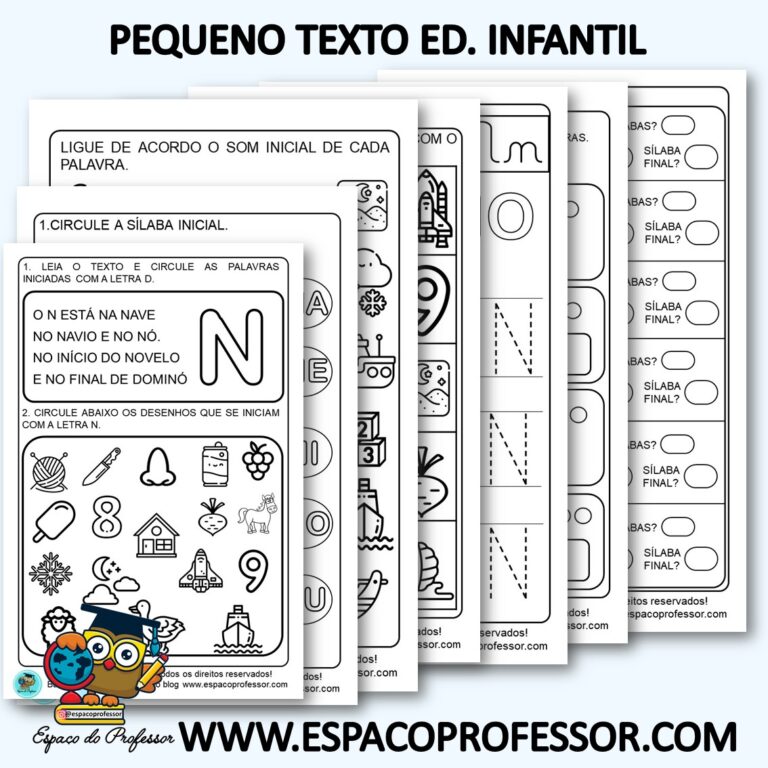 08 Atividades para educação infantil com pequeno texto letra N