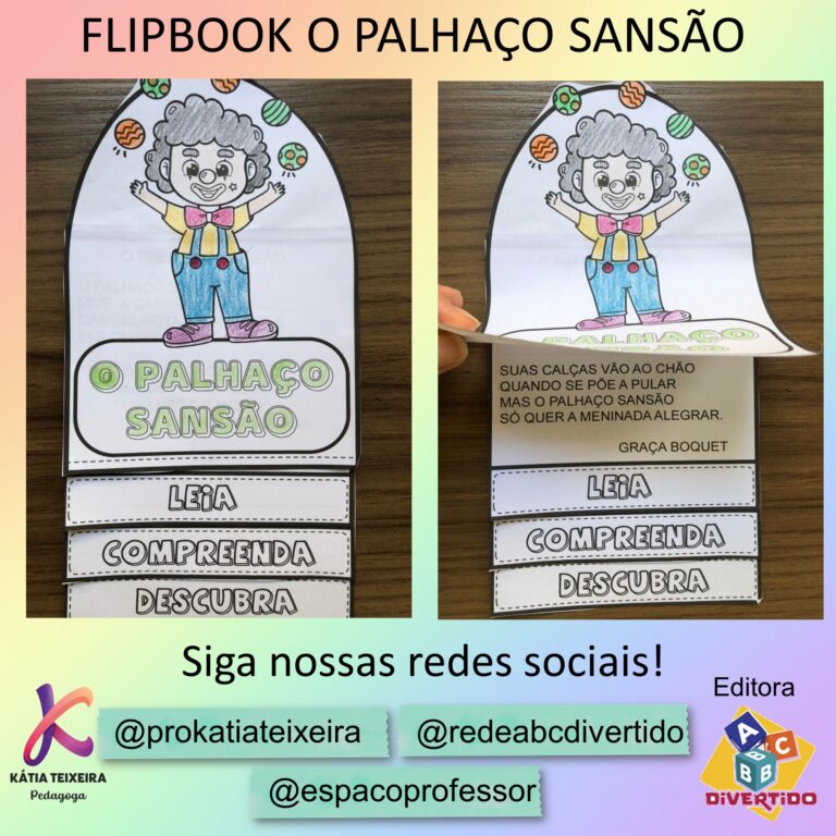 Flipbook pequeno texto trabalhar sílabas complexas