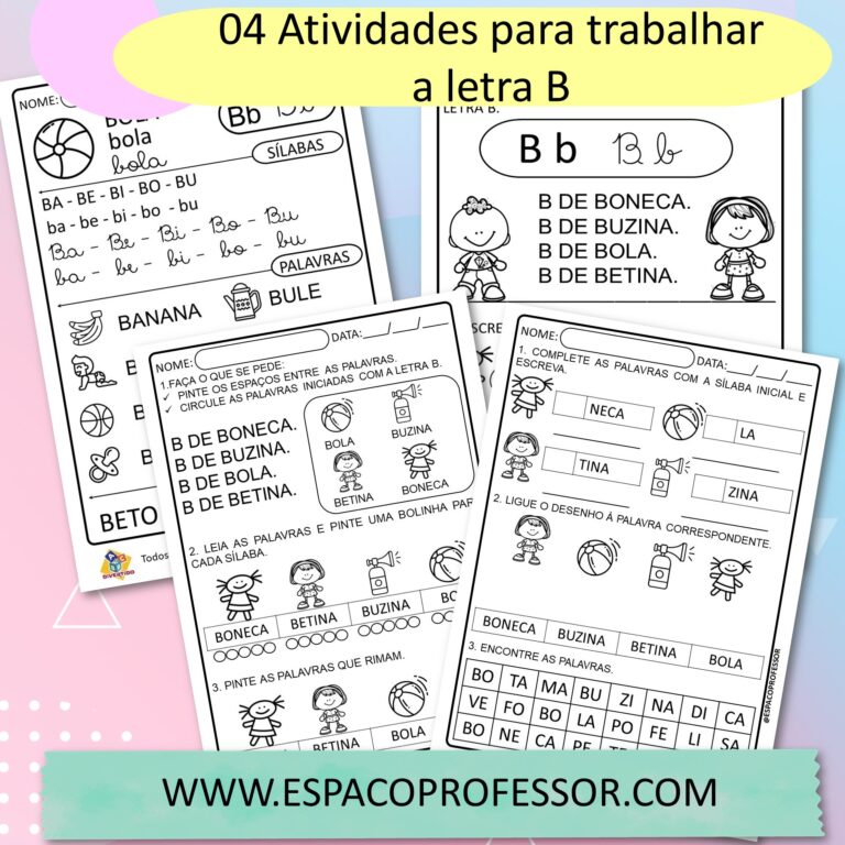 04 Atividades de Alfabetização para trabalhar a letra B