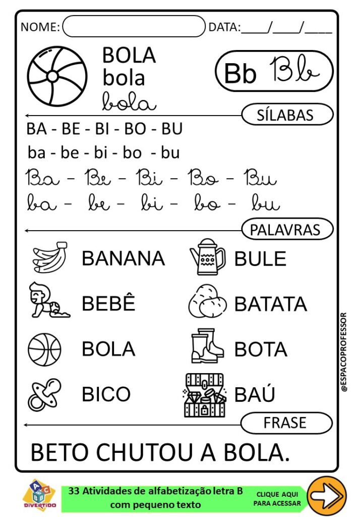 Atividades De Alfabetiza O Para Trabalhar A Letra B