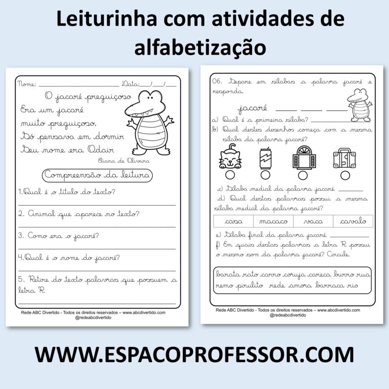 Leiturinha com atividades para alfabetização