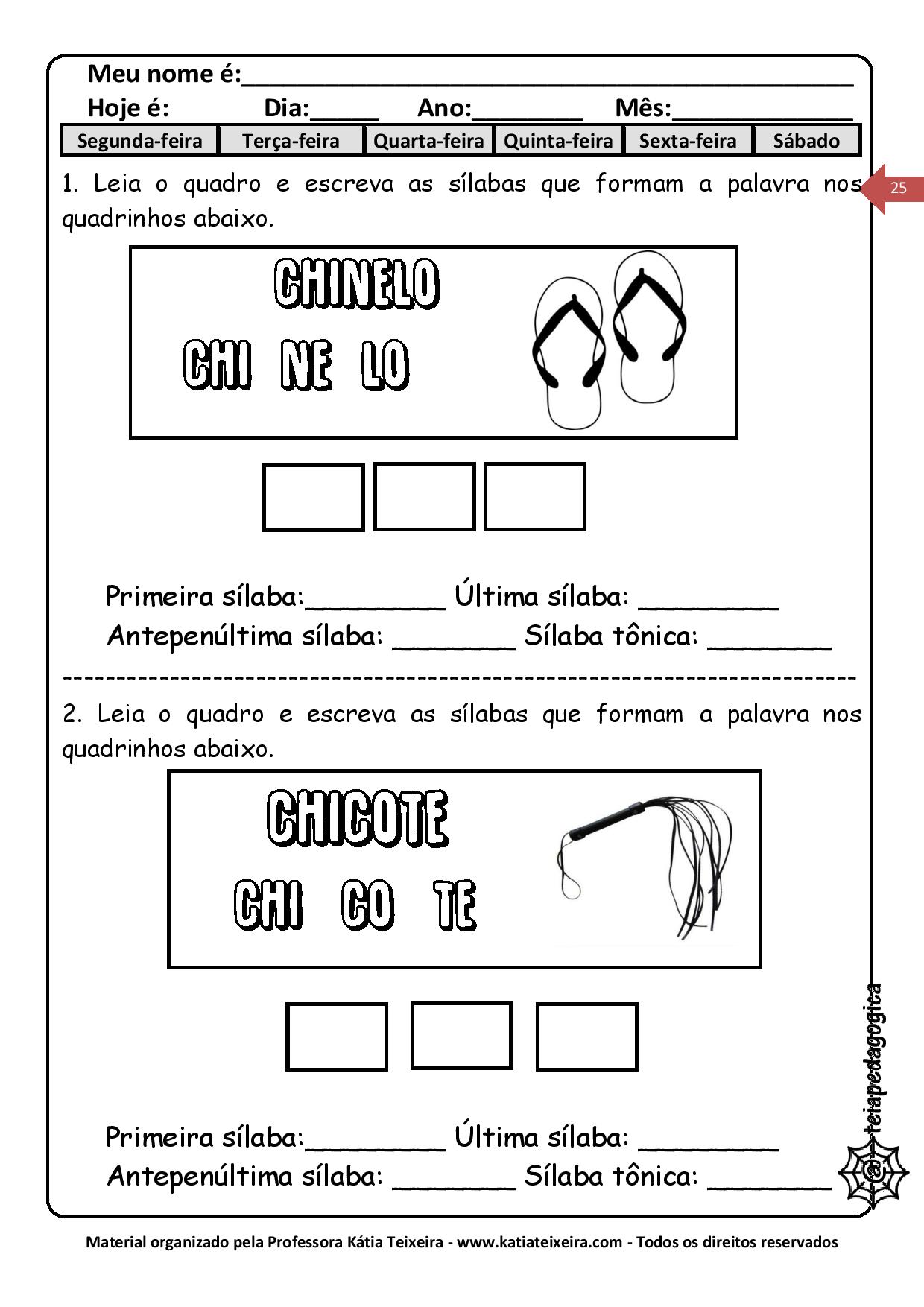 Atividades De Alfabetiza O Ano Atividades S Labas Complexas