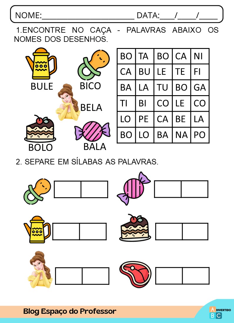 Atividades De Alfabetização Para Imprimir - Letra B