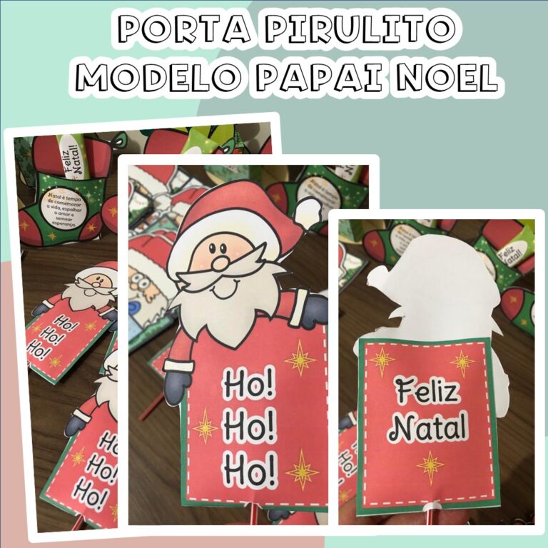 Lembrancinha de Natal: Porta Pirulito Papai Noel