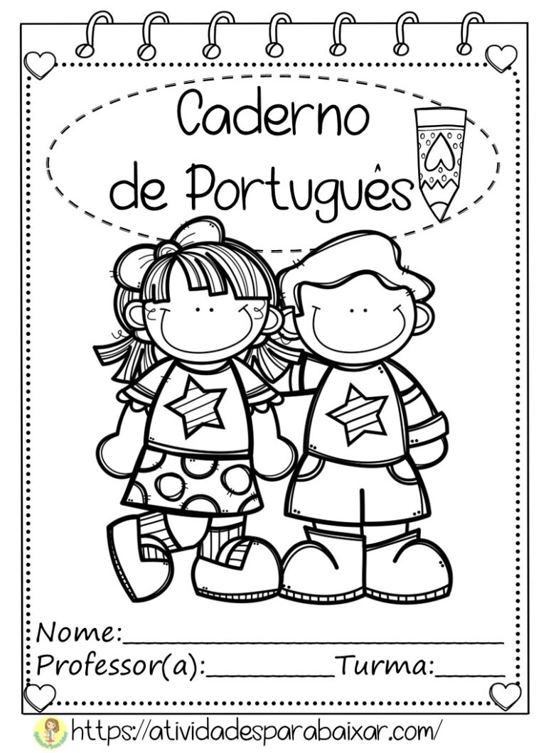 Capinhas Para Cadernos Dos Alunos Colorir Em PDF