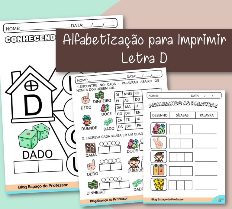 Atividades Letra D – Atividades de Alfabetização