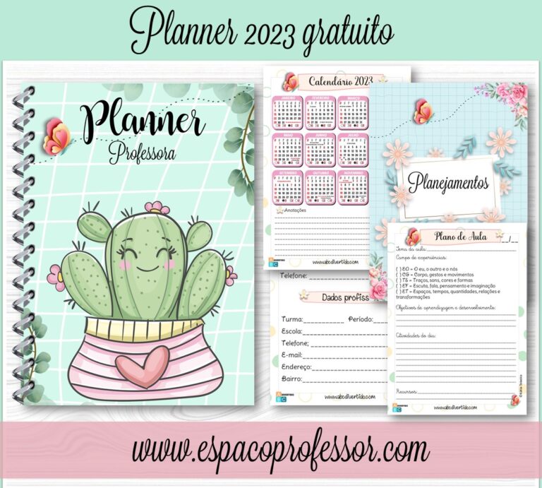 Planner 2025 pdf grátis professor Cactos