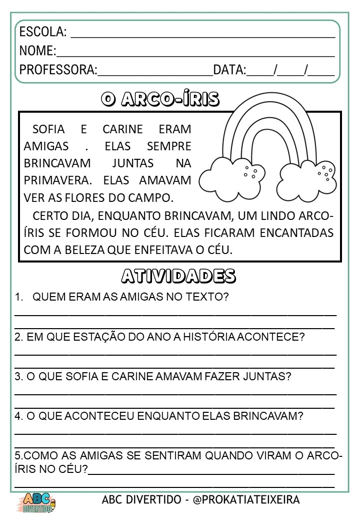 Atividades De Português 2º Ano O Arco-íris