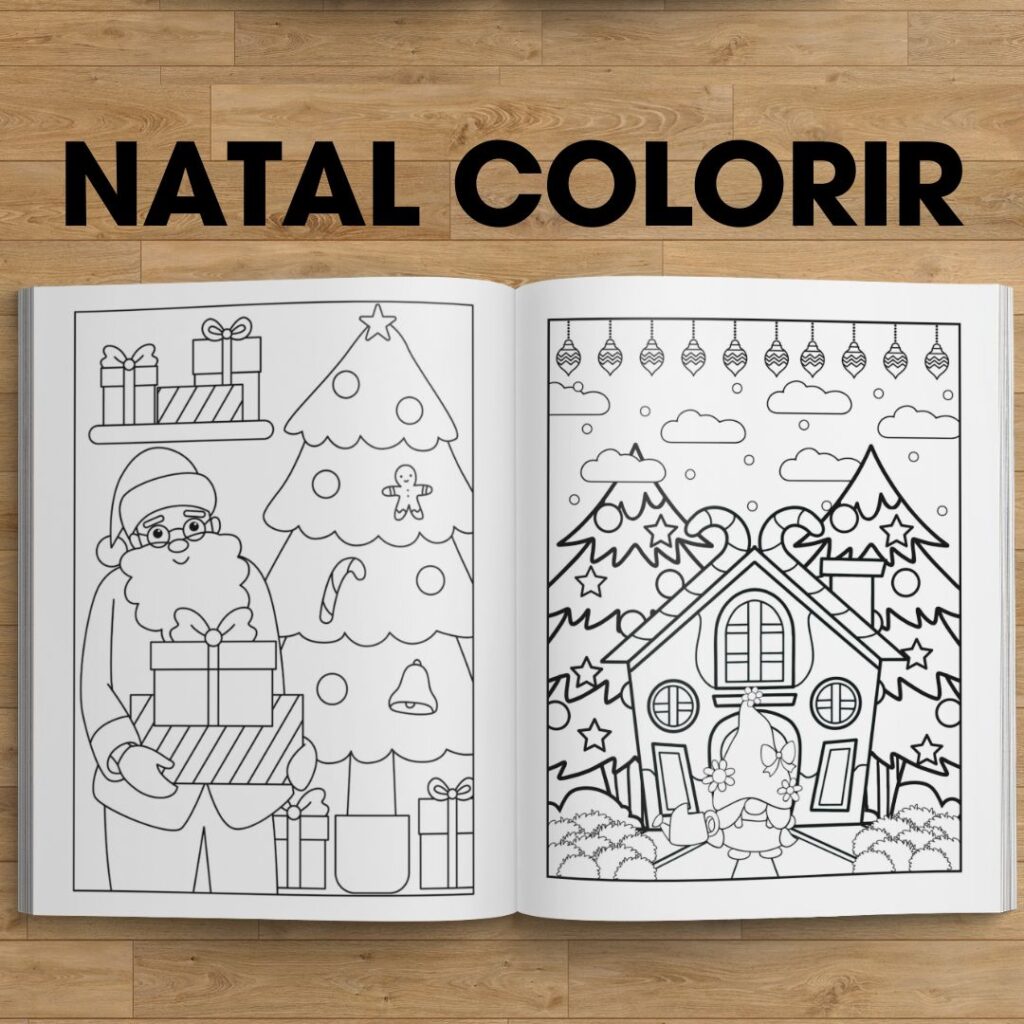 Desenho e Imagem Luzes de Natal Fácil para Colorir e Imprimir