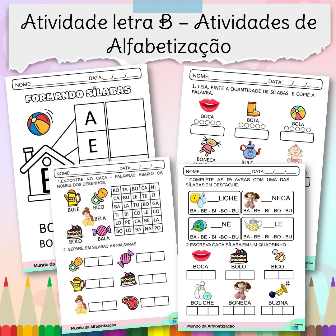 Aprenda as palavras com a LETRA B